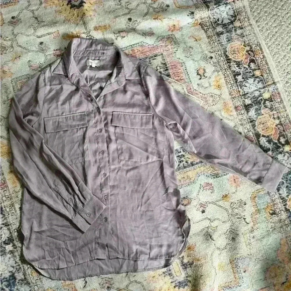 Anthropologie MELLODAY Women Purple Long Sleeve Blouse Medium - Picture 1 of 6